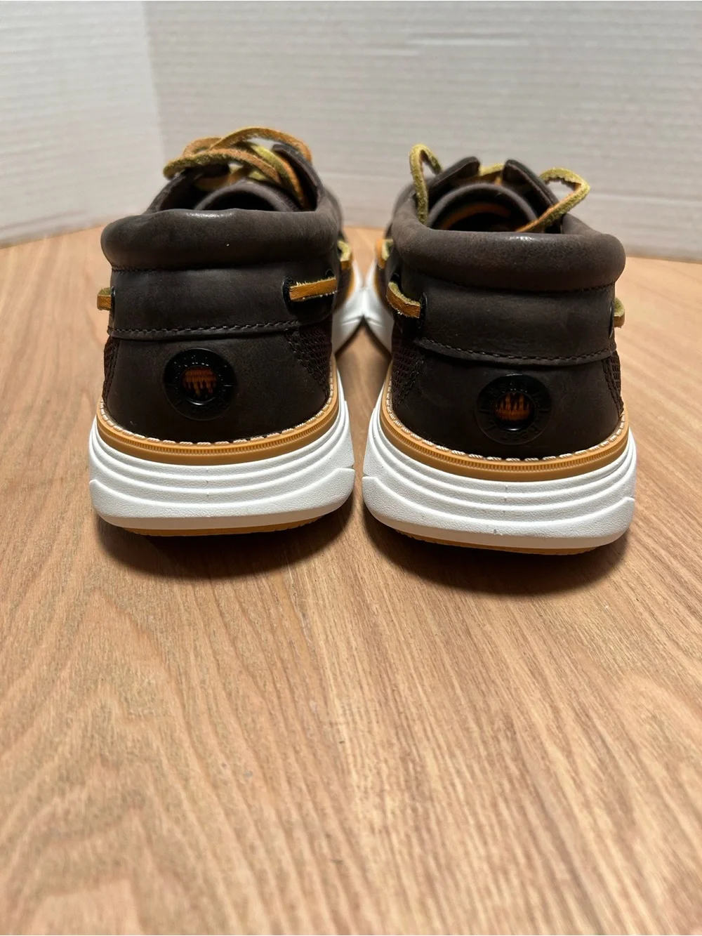 Men’s LLBean Kennebec 3 Eye Boat Shoes Leather & Mesh Rawhide Laces Size 8M New